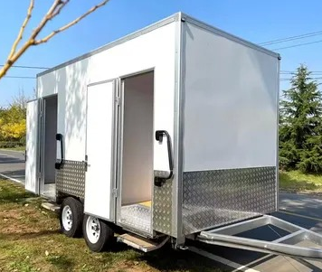 Buy cheap Luxury Mobile Toilet Trailer with 2 stall Portable Public Restroom Insulated, Weatherproof Portable Restroom for Outdoor Events from wholesalers