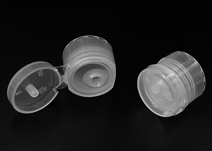 Translucent Plastic Flip Top Dispensing Caps Fully Tighten Non Leak