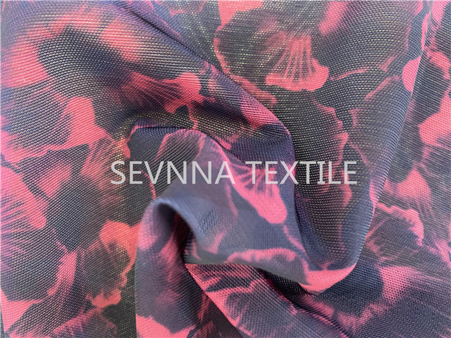 Flower Printing Polyester Recycled Swimwear Fabric 140cm Width