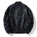 Metal Zipper Black Ma1 Bomber Jacket Mens 100% Polyester Machine Wash