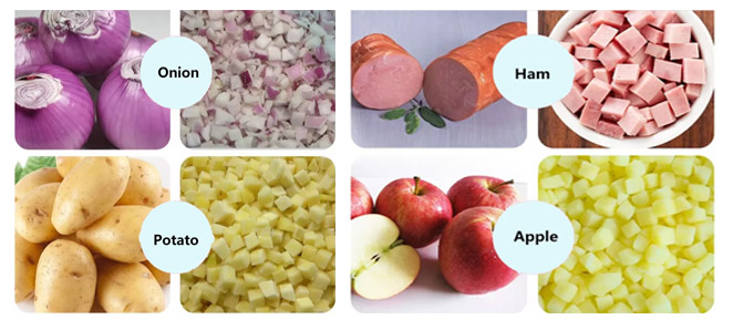 3D Vegetable Dicer Machine Automatic Potato Carrot Onion Tomato Coconut Mango Cube Dicer Cutting Machine