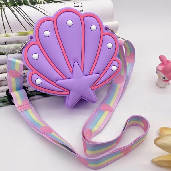 Buy cheap Shell Food Grade Silicone Pencil Box Crossbody Purse Bag HandBag Makeup Bag Storage Container Christmas Birthday Gift from wholesalers