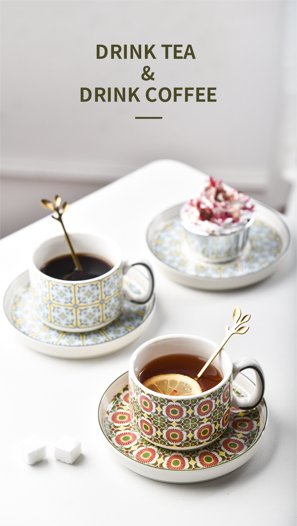 Christmas Gift Tazas Customized 200ml 6.76oz Porcelain Coffee Tea Cup And Saucer