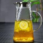 Heat Resistant Glass Water Pitcher 1500ml / 1800ml Capacity Refrigerator Safe
