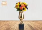 Decorative Frosted White Fiberglass Pot Planter With Frosted Black Base