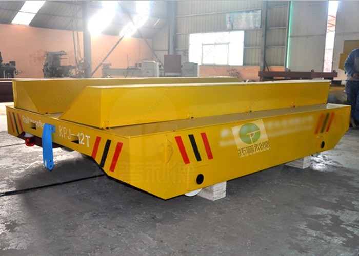 20-100 Ton Steel Pipe Motorized Load Railway Transport Cast Iron Rail Truck Cart With V Deck