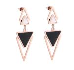 Buy cheap Wholesale Fashion Jewelry Stainless Steel Rose Gold Earrings For Women Black from wholesalers