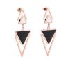 Buy cheap Wholesale Fashion Jewelry Stainless Steel Rose Gold Earrings For Women Black Drop Pendant from wholesalers