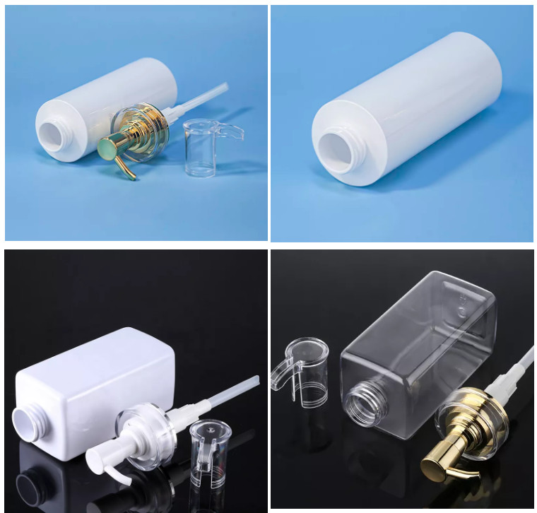 White Round Empty Airless Lotion Container Small Eco Friendly 300ml Mini Lotion Luxury Shampoo Bottle