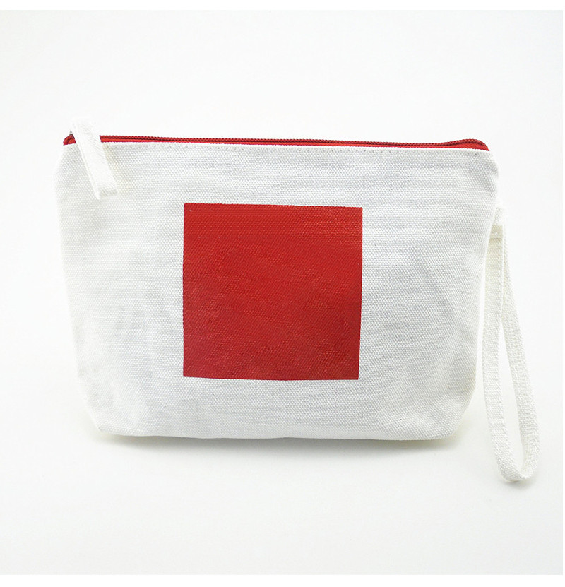 Eco Friendly Zipper Soft Canvas Cosmetic Makeup Bag