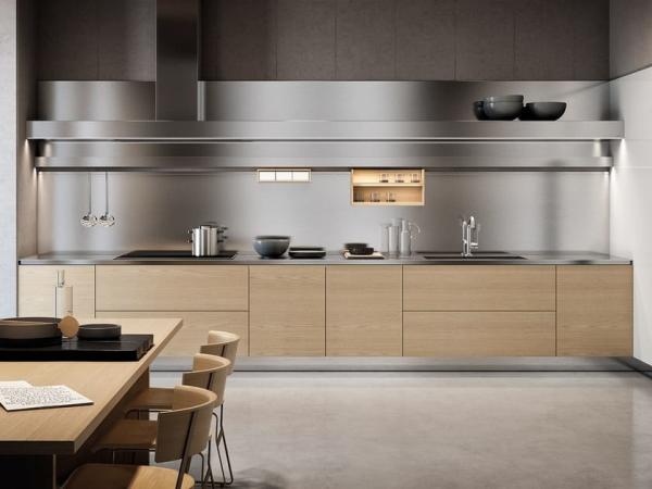 Buy cheap Modern Designs High End Affordable Custom Furniture Stainless Steel Melamine Kitchen Cabinets with LED Lighting from wholesalers