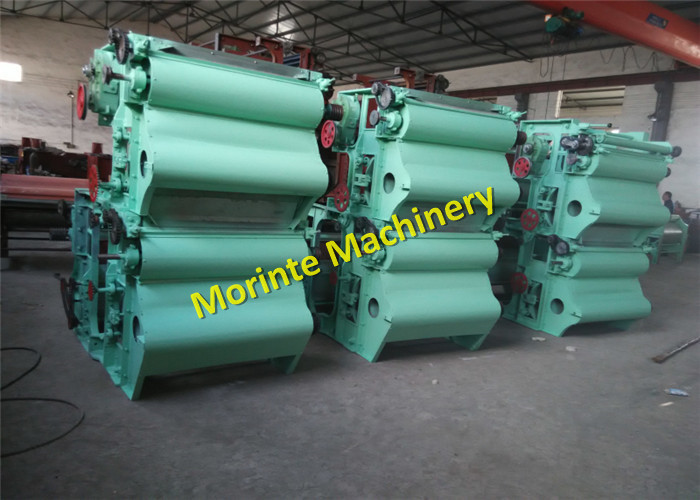 Three rollers MT250 cotton waste recycling machine with bamboo conveyor feeder