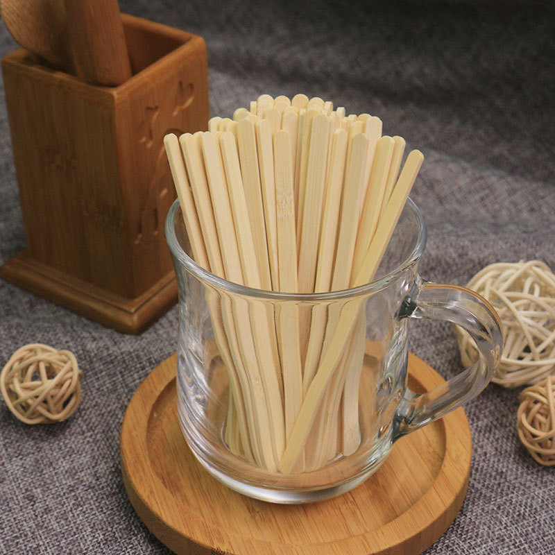 Biodegradable Coffee Bamboo Stir Sticks Individually Wrapped 110mm For Beverage