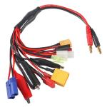 ROHS Antiwear RC Battery Charger Leads , 11 In 1 Rubber Lipo Battery Charging
