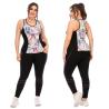 Buy cheap Nylon Plus Size Crop Top And Leggings Printed Quick Drying Yoga Set clothes from wholesalers