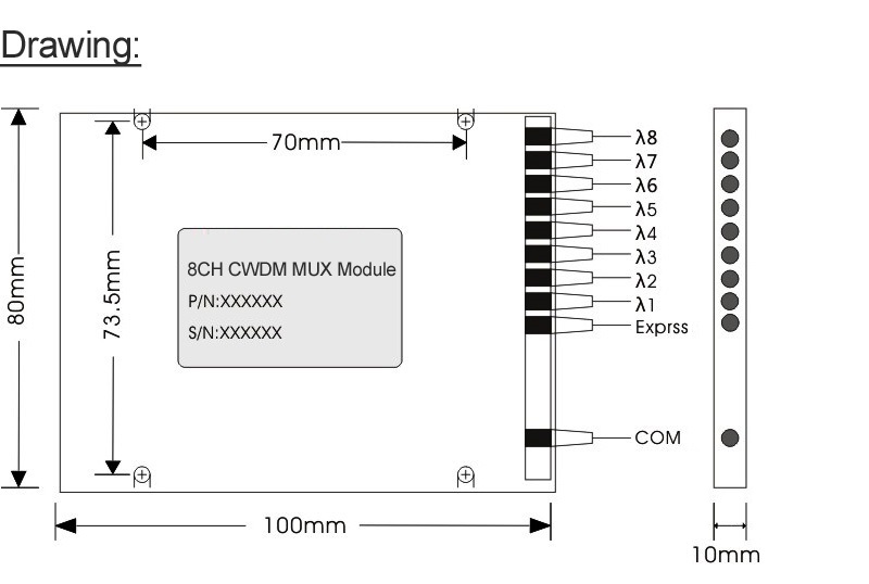 Customized Fiber Optic Cwdm With 8 Channel 16 Channel Mux Demux Down
