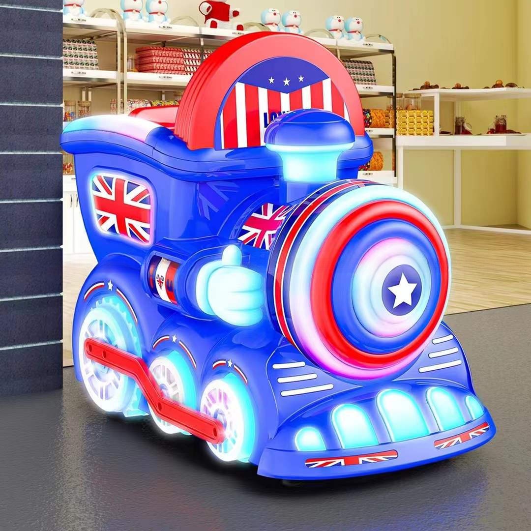 Happy kids british train coin operated kiddie rides for shopping mall
