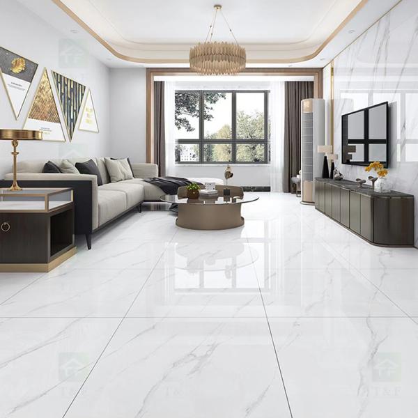 Buy cheap Carrara White Vitrified Glazed Ceramic Tile For Floor 60x60 cm from wholesalers