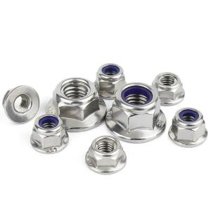 Buy cheap Staineless Steel 304 Hexagon Nuts With Flange Lock Nuts Bright Finish DIN6923 from wholesalers