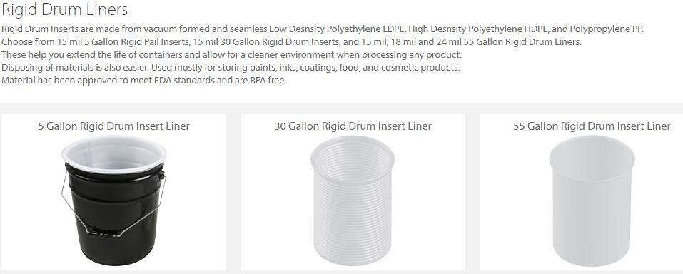 Rigid Barrel, buscket, liner, pail, can liner, Disposable 5 Gallon Rigid Pail Liners, Drum Liners | Pail Liners | Indust