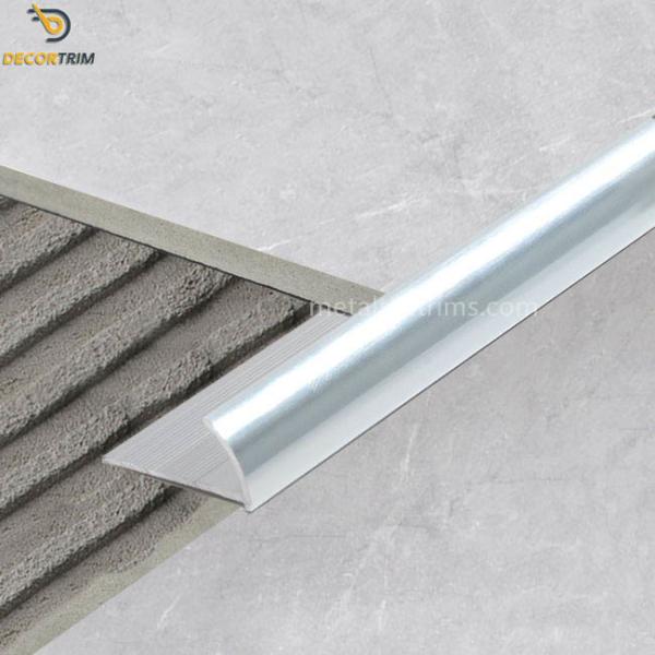 Buy cheap Bullnose Quad Aluminium Round Edge Tile Trim High Glossy Silver Color from wholesalers