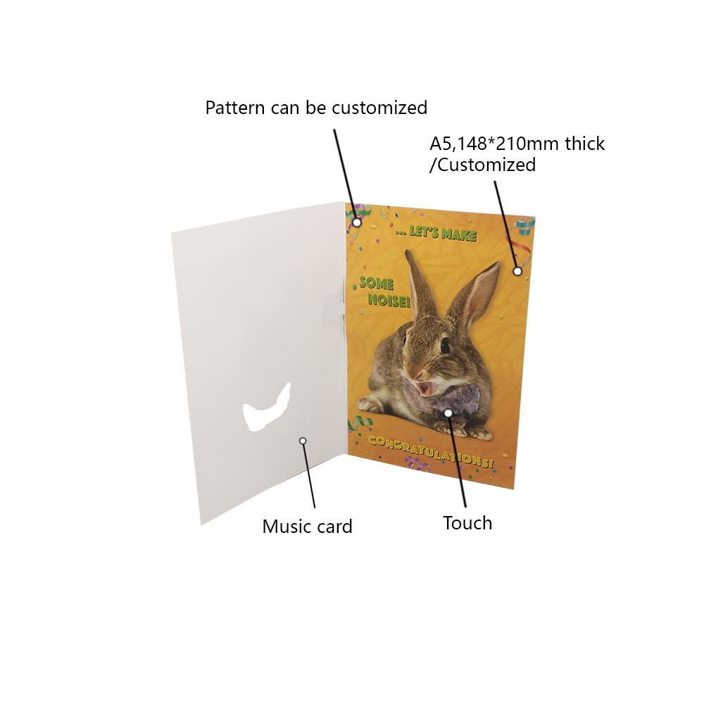 OEM Happy Birthday Musical Greeting Card Glossy Lamination