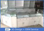 Glossy White Store Jewelry Display Cases , Fully Pre - Assembly Jewellery Shop