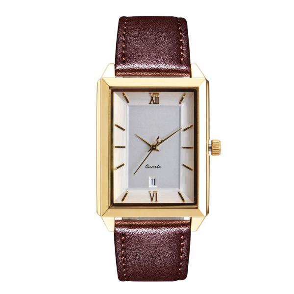 Buy cheap Square Shape Cowhide Strap Roman Scale Dial Big Date Watch For Lover from wholesalers