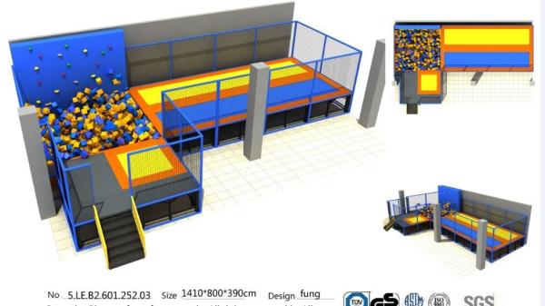Buy cheap Senjun 112M2 Large Indoor Trampoline Park/ China Bungee Park With Clambing Wall for Commercial from wholesalers