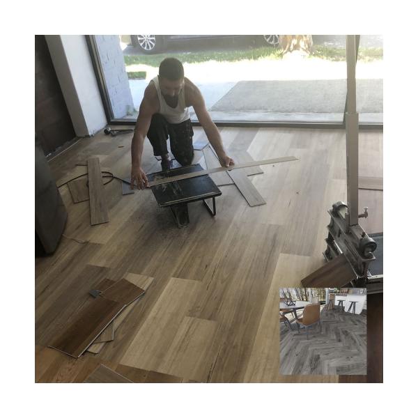 Buy cheap EIR Textured Wood Herringbone Floating Parquet Luxury Rigid PVC Vinyl Plank SPC Flooring from wholesalers