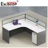 Buy cheap White Gray L Shaped Office Workstation Staff Desk Contemporary from wholesalers