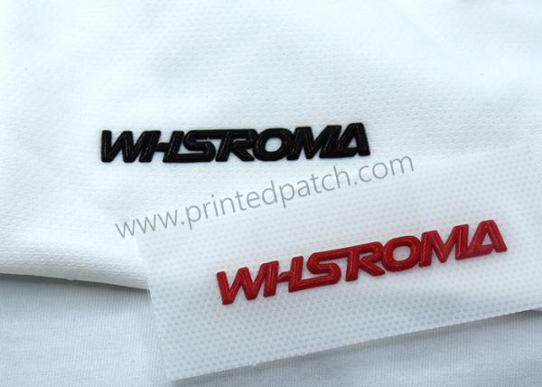 Buy cheap Custom Silicone Heat Transfer Labels OEKO-TEX Black Red Glossy from wholesalers