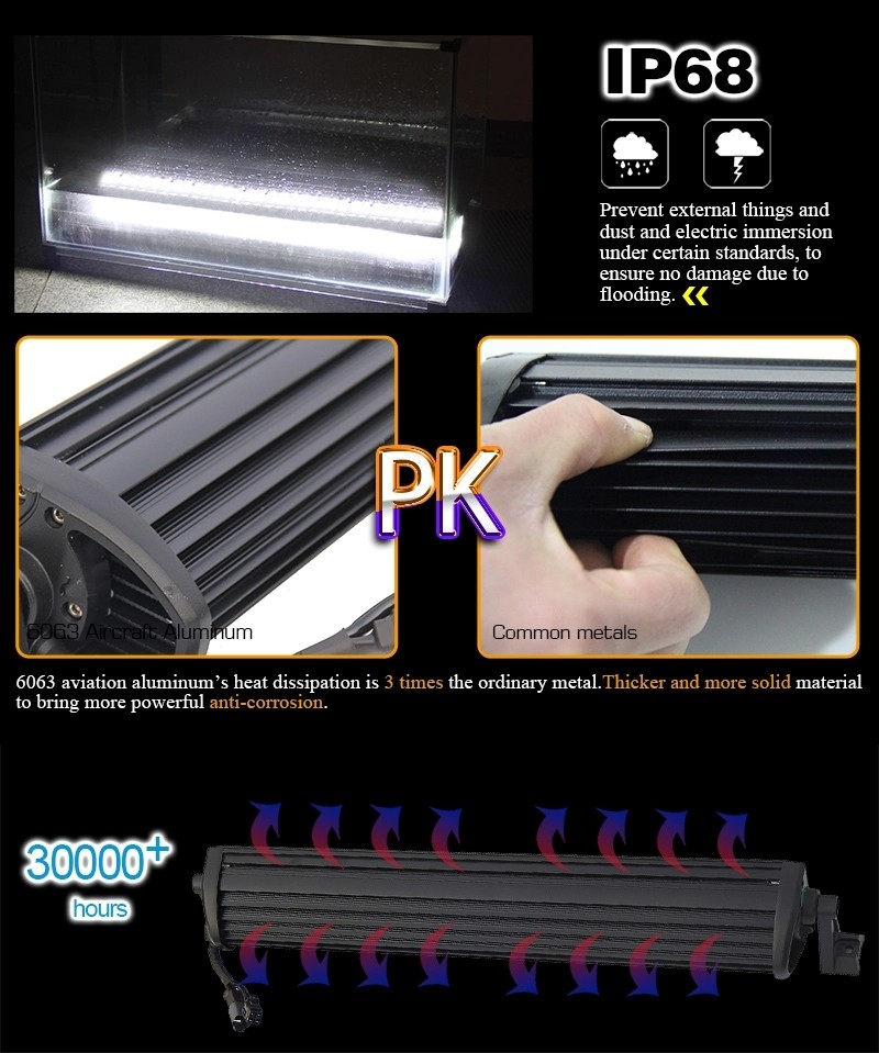 5D Optical Lens Straight Cree Led Driving Light For Truck , 22.5 Inch 120W Led Bar