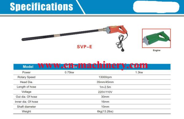 Handy Concrete Vibrator 800w Concrete Vibrator,Professional Electronic Driven