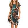 Buy cheap Summer Children's Clothing Solid Color Cotton Printed Short Sleeve Casual Girls Dress from wholesalers