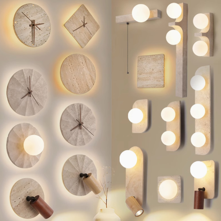 Yellow travertine wooden pendant lamp bedroom for home decorator interior stone pendant lamp
