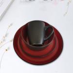Food & Beverage Hotel Ceramic Scandinavian Dinnerware Set Black And Red