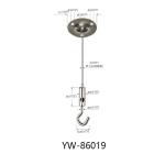 Brass Three Holes Ceiling Cable Hanging System Light Fittings 180° Adjustable