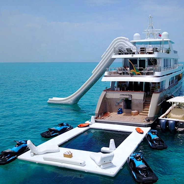 Sea pool Inflatale 0.9mm Floating Swimming Pool With Unti Jellyfish Net for yacht