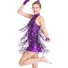 Buy cheap 4 Colors Stunning Tap Costume Sequined-Fringes Mock Neck Dance Dress Performance Wear from wholesalers