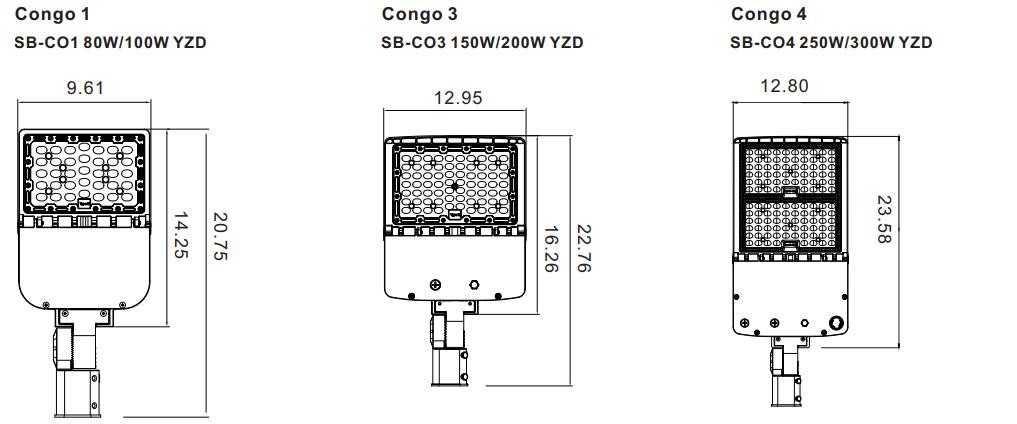 100W-300W LED Shoebox Light Parking Lot Outdoor IP66