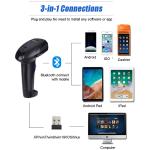 1D CCD Bluetooth Barcode Scanner Wireless For Store Supermarket YHD-1100CB