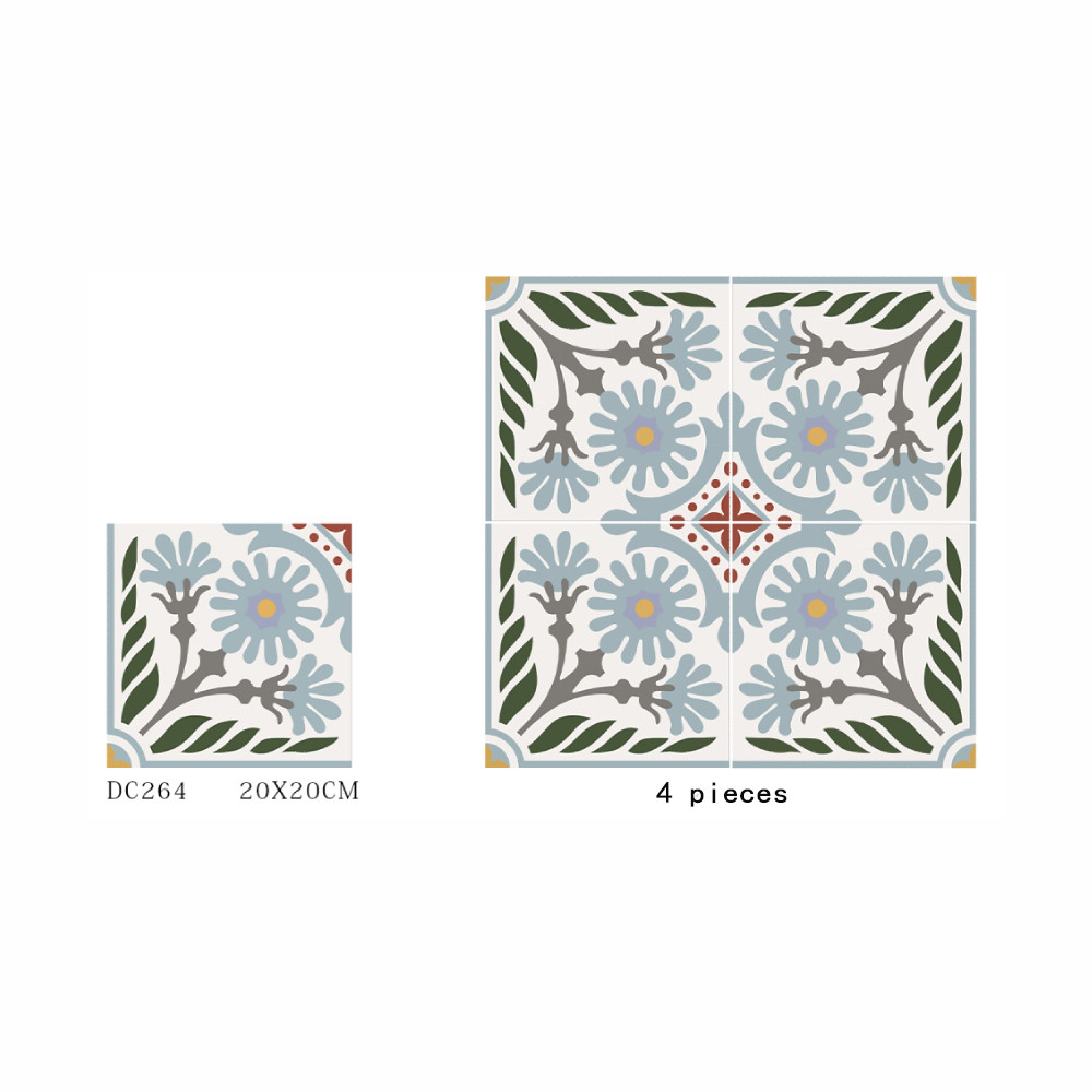 Acid-Resistant Gray And Green 20x20cm Ceramic Rustic Tile For Dining Room And Durable Tile For Bathroom