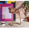 Buy cheap Iron Frame Kitchen Counter Bar Stools , Counter Height Bar Stools With Arms Matt Gold Finish from wholesalers