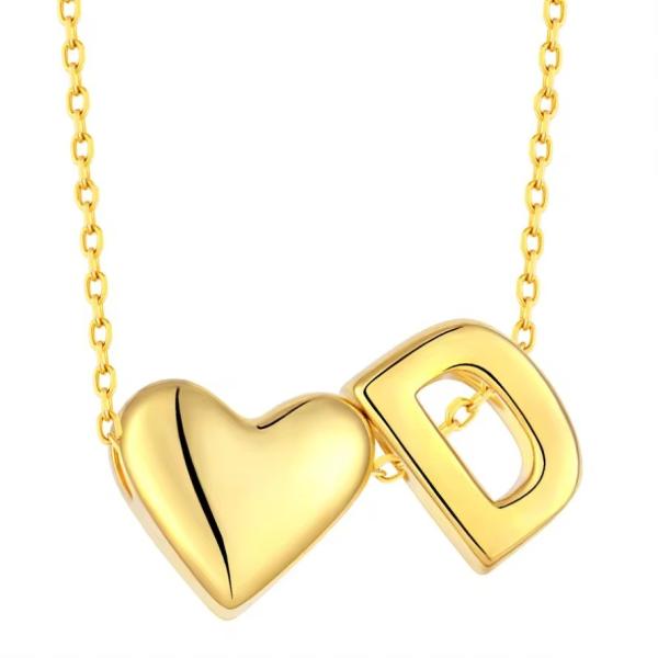 Buy cheap YASVITTI Personalized 925 Sterling Silver Heart Initial Necklace 18K Gold Plated Luxury Letter Heart Necklace For Girls from wholesalers