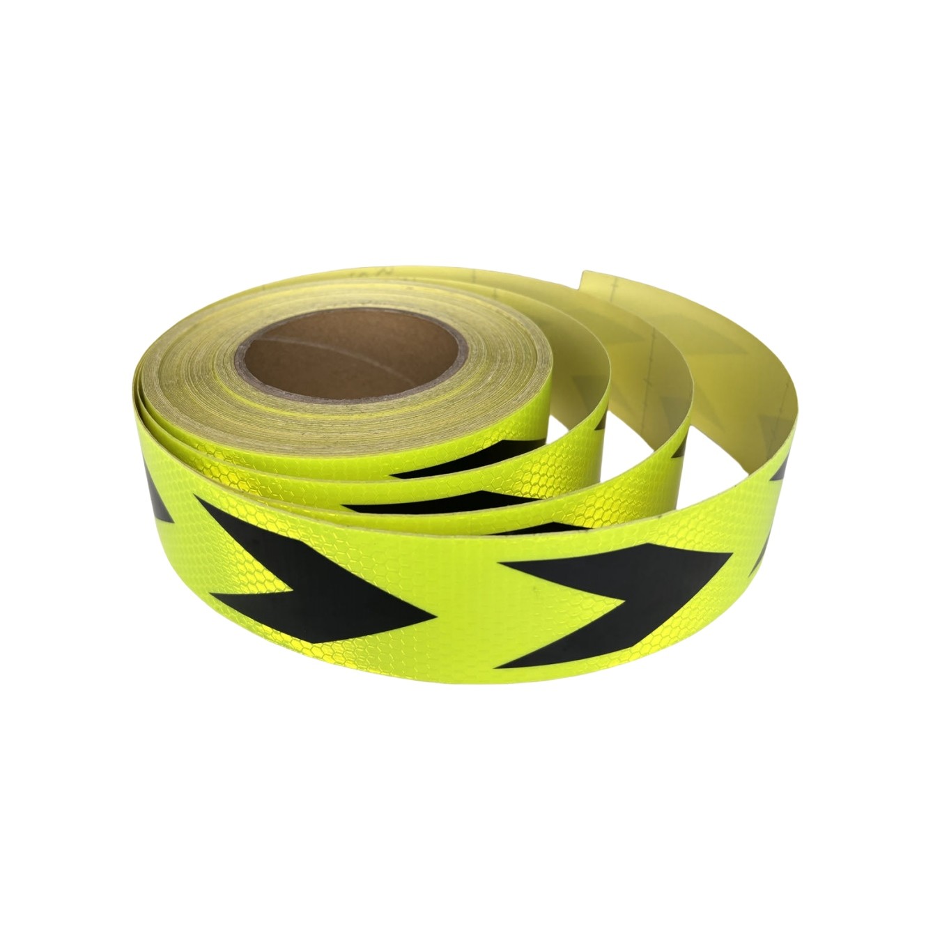Fluorescent Yellow Green Black Arrow Adhesive Prismatic Reflective Warning Tape