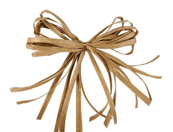 Gift package paper pretied raffia ribbon bow Tie and bundle egg for pack in opp
