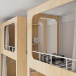 Military Bunk Bed With Storage Cabinet Wood 4600 X 900 X 2400mm Support
