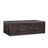 Buy cheap Dark Brown Leather Covered Coffee Table , Coffee Table Chest With Drawers from wholesalers