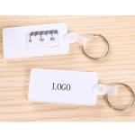 Buy cheap White Plastic Tire Pattern Depth Gauge Tape Meausre Logo Customized Keychain from wholesalers